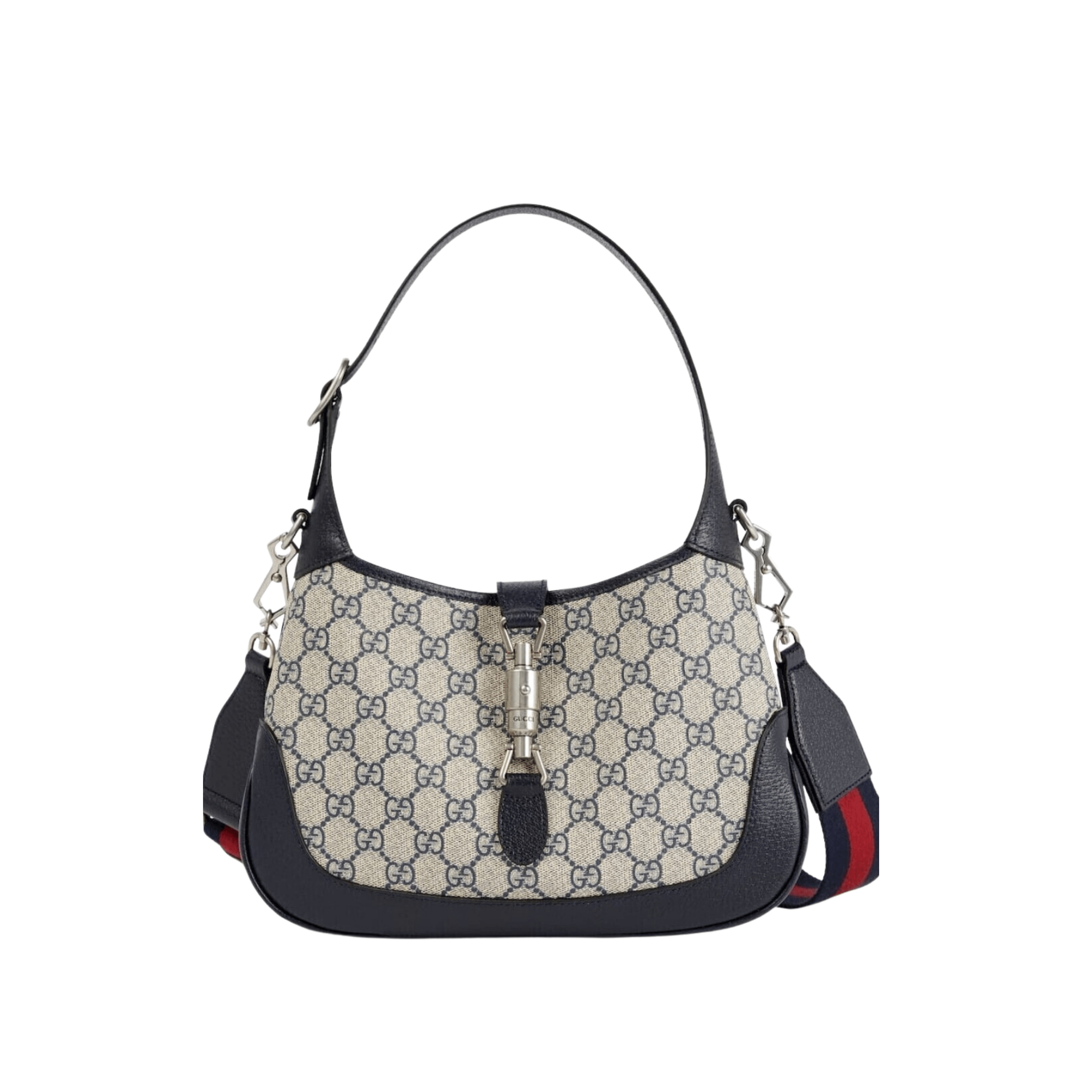 BORSA HOBO JACKIE 1961 PICCOLA LOGO GG BEIGE E BLU