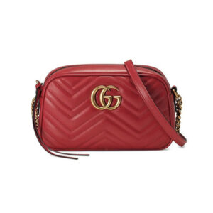 BORSA A SPALLA DONNA GG MARMONT MATELASSÉ PICCOLA ROSSO