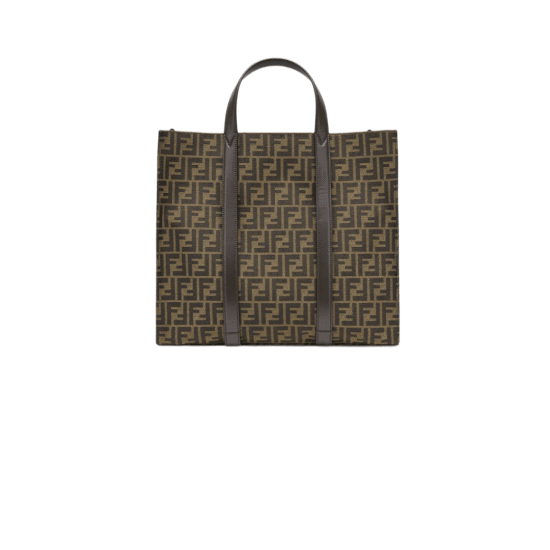 BORSA TOTE FF JACQUARD MARRONE